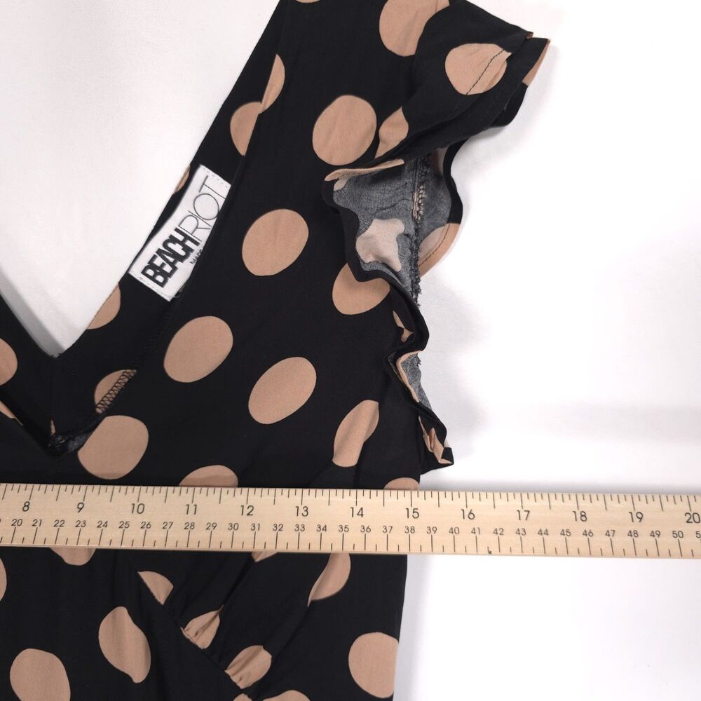 ANTHROPOLOGIE BEACH RIOT Women's New ELODIE Maxi Dress MEDIUM Polka Dot Flutter - Picture 4 of 13